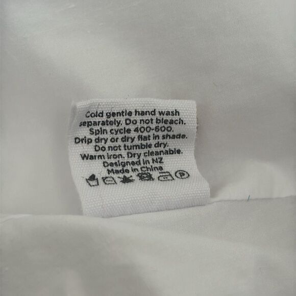 Bird & Knoll Bo Tiered Cotton Mini Dress in White Small - Picture 9 of 9